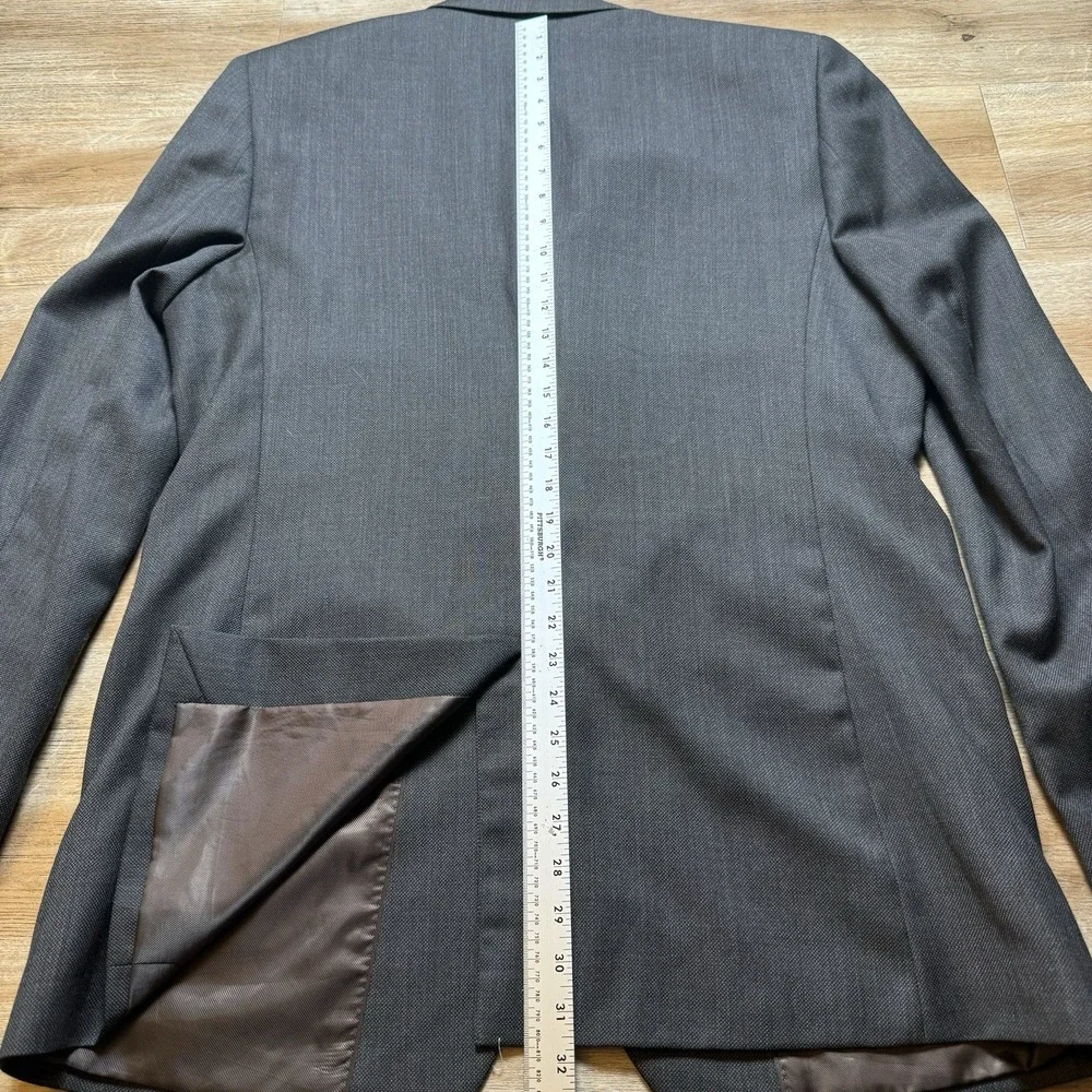 Banana Republic Suit Jacket Mens 44L Grey Wool Blend 3-Button Blazer Performance